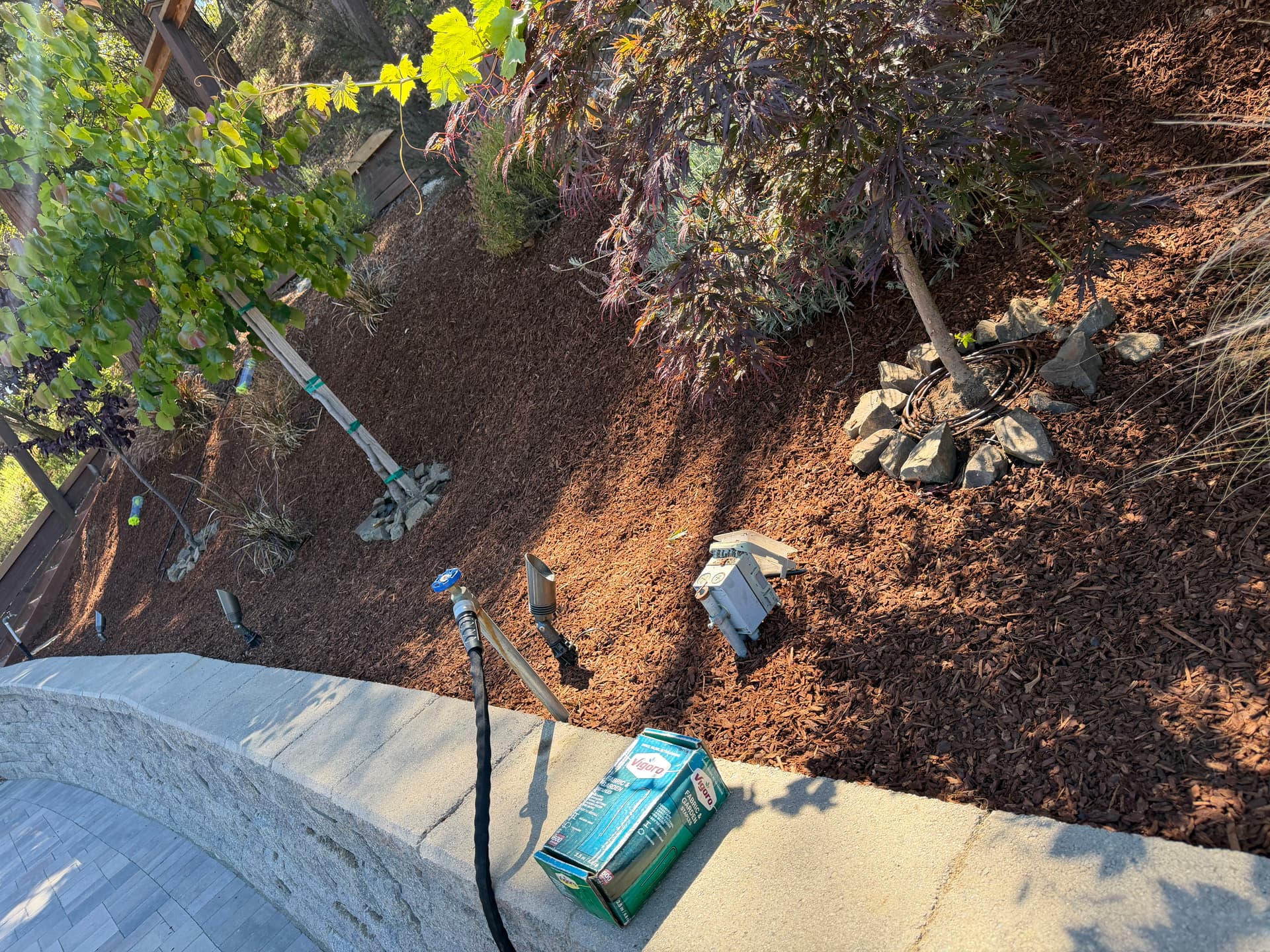 Slope Refresh With Fresh Soil, Bark, and Gopher Wire