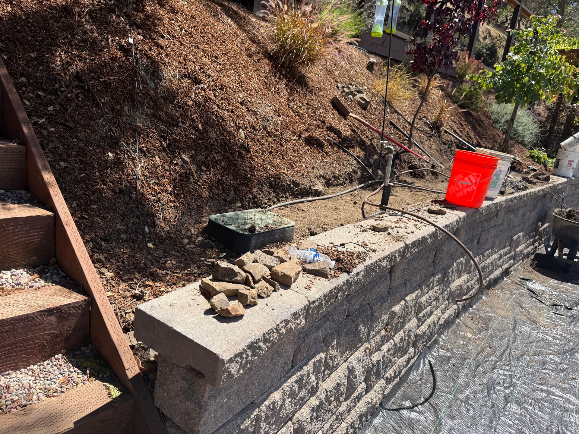 Slope Refresh With Fresh Soil, Bark, and Gopher Wire