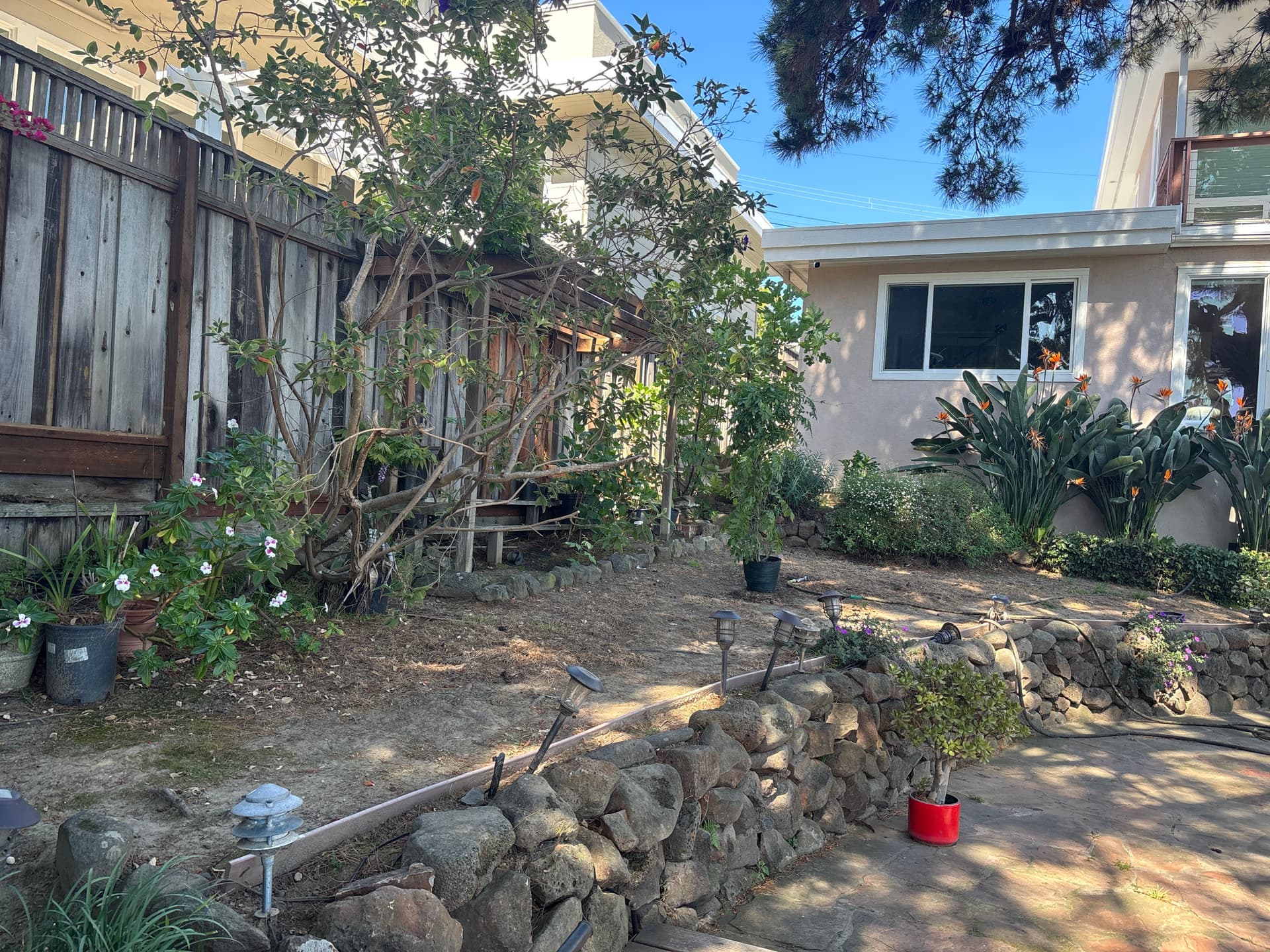 Garden Overhaul With Flagstone Path New Mulch and Irrigation image