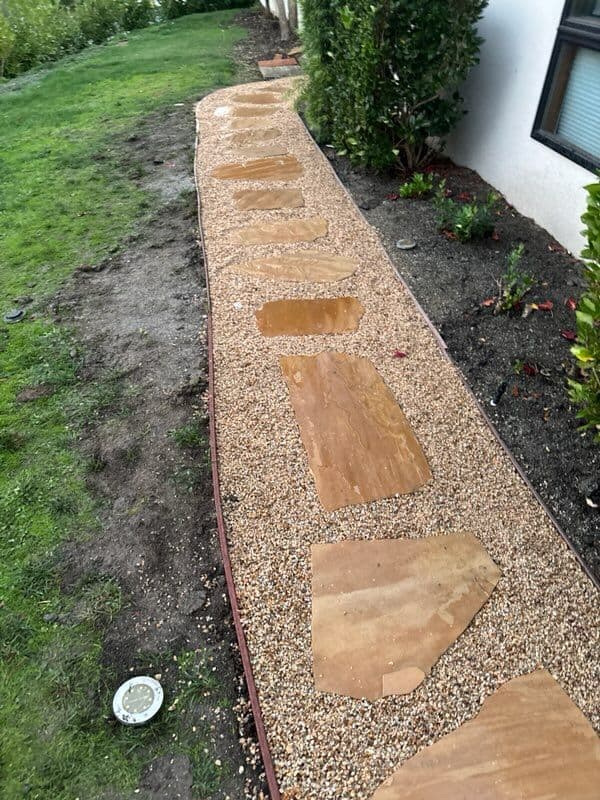 Elegant Stone Pathway Installation by Fisher Garden & Landscaping