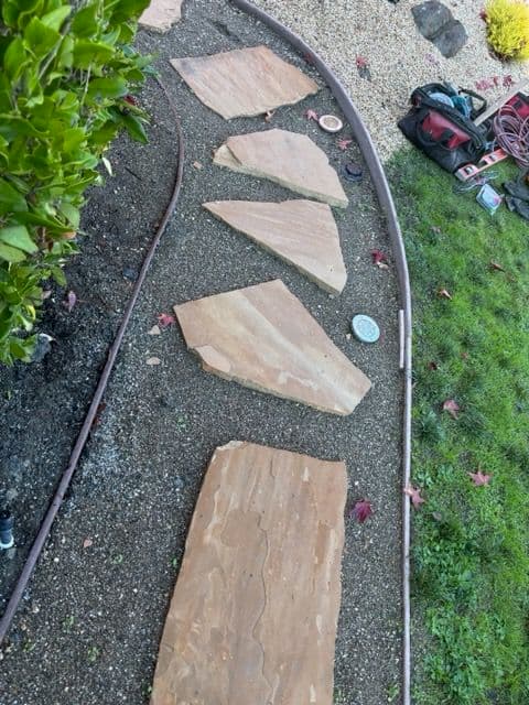 Elegant Stone Pathway Installation by Fisher Garden & Landscaping